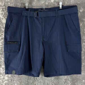 NEW Weatherproof Size 42 Belted Stretch Cargo Shorts Blue Casual Outdoor NWT